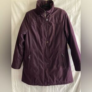 Croft & Barrow Deep Purple Zip-Up long Jacket
